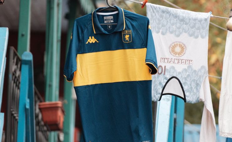 El Genoa del fútbol italiano, sacará una camiseta alternativa en homenaje a los 120 años Boca Juniors.