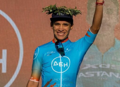 El ecuatoriano Harold Martín López estrena su palmarés con su triunfo en el Tour de Grecia, logrando su primera victoria en una prueba 2.1 del calendario UCI en Europa.