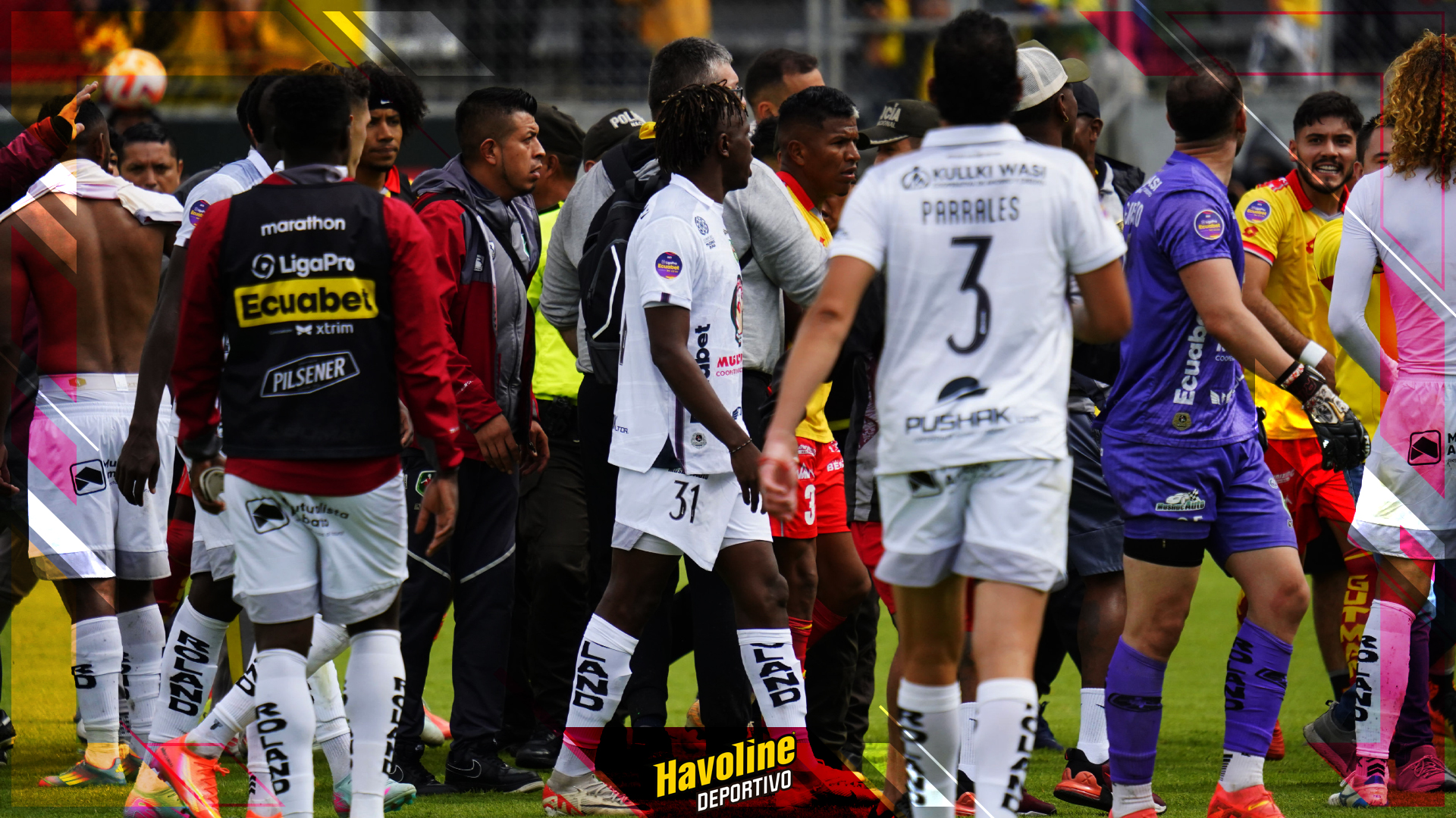Incidentes se registraron entre jugadores de Aucas y Mushuc Runa finalizado el partido en Chillogallo
