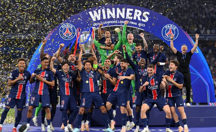 PSG del ecuatoriano Willian Pacho goleó y bailó al Inter 5x0 y gritó campeón de la Champions League en Múnich.