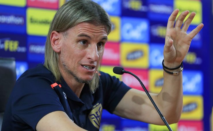 Sebastián Beccacece, director técnico de Ecuador, habló en rueda de prensa, previo al partido ante Brasil por Eliminatorias.