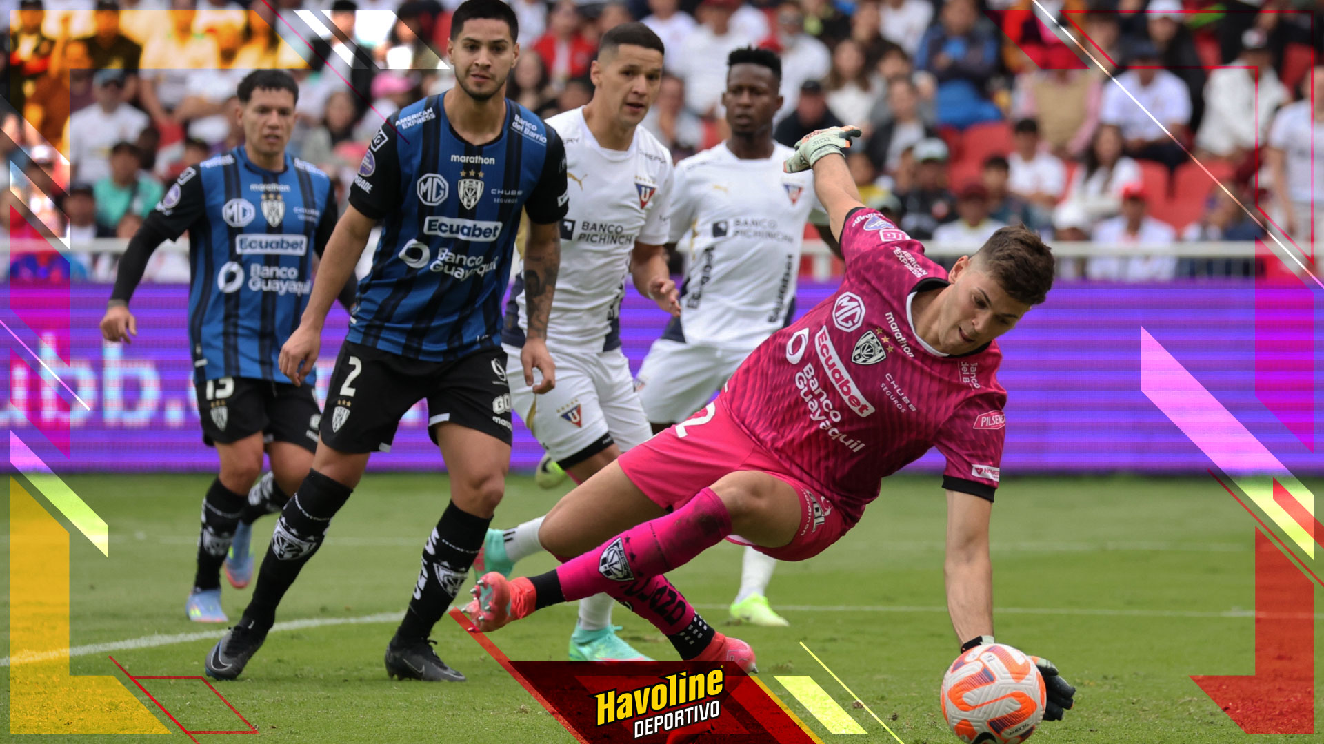 Momento en que Guido Villar se lesiona y tiene que ser reemplazo en el duelo de IDV ante Liga de Quito