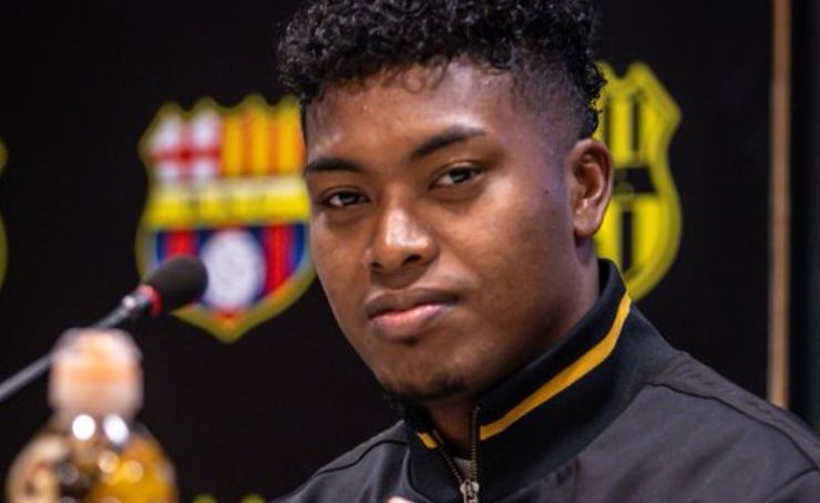 Jean Carlos Montaño, jugador de Barcelona SC, habló en rueda de prensa en el estadio Monumental, sobre su regreso al Ídolo del Ecuador.