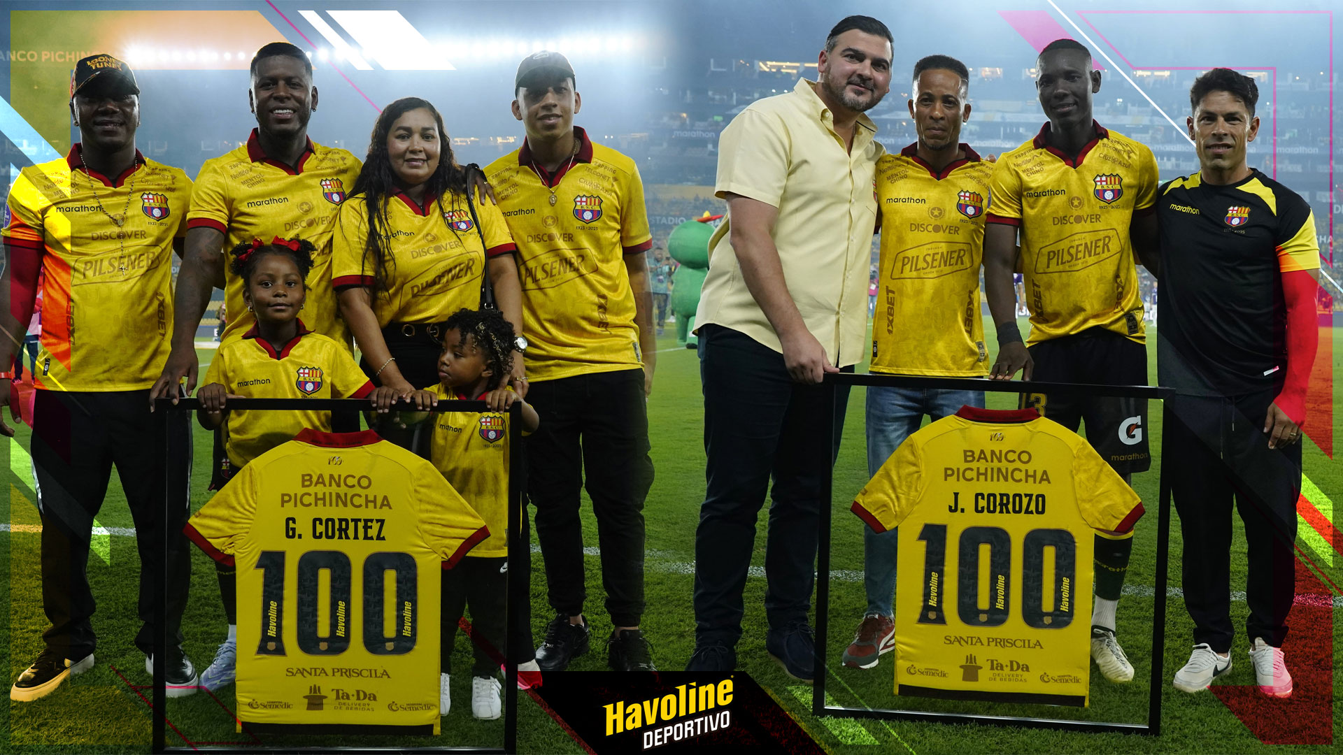 Barcelona SC realizó reconocimientos a los jugadores Gabriel Cortez y Janner Corozo al llegar a los 100 partidos con el ídolo del Ecuador