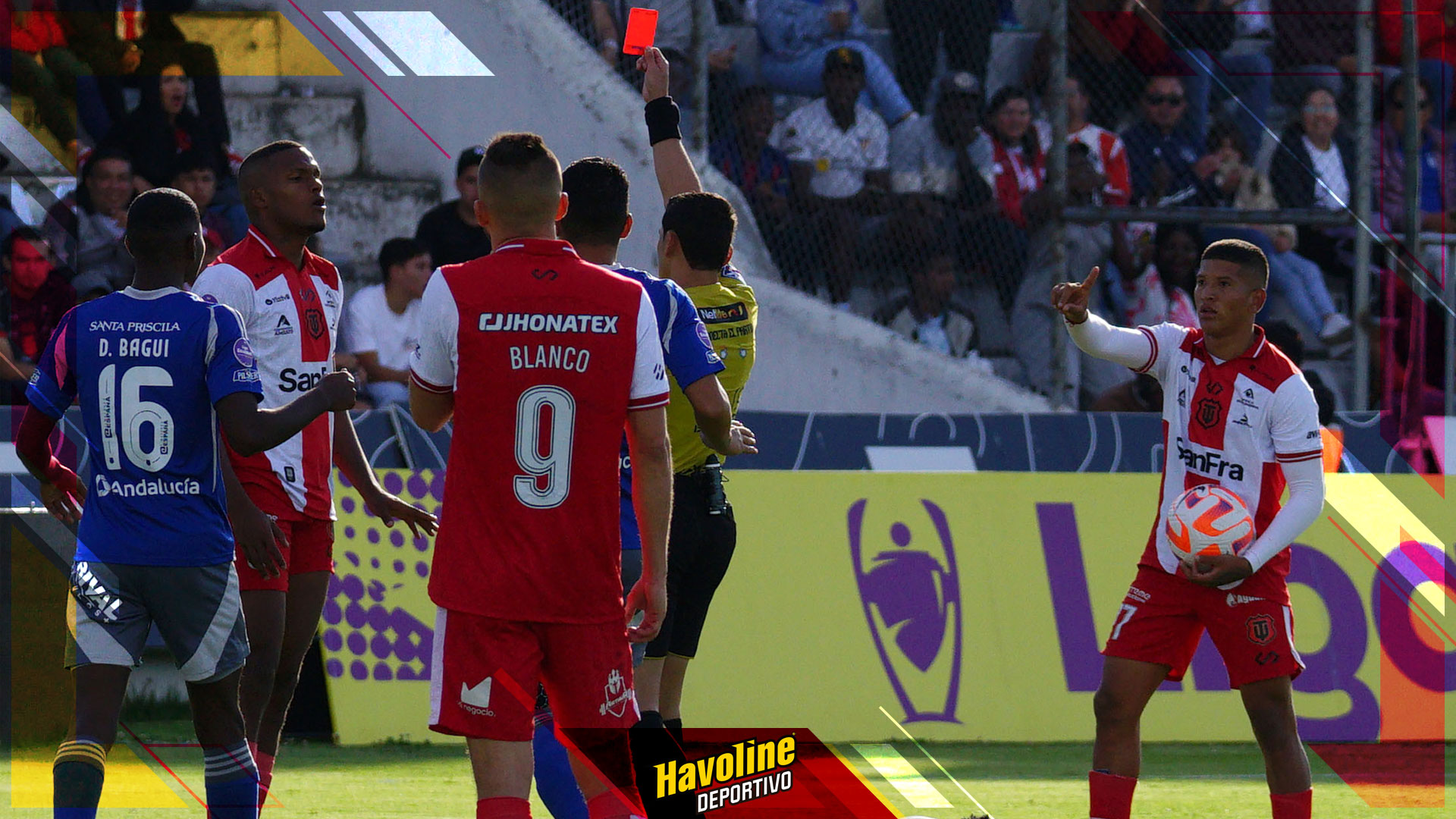 Arbitraje polémico en el Bellavista de Ambato Técnico Universitario terminó el partido con 9 en cancha