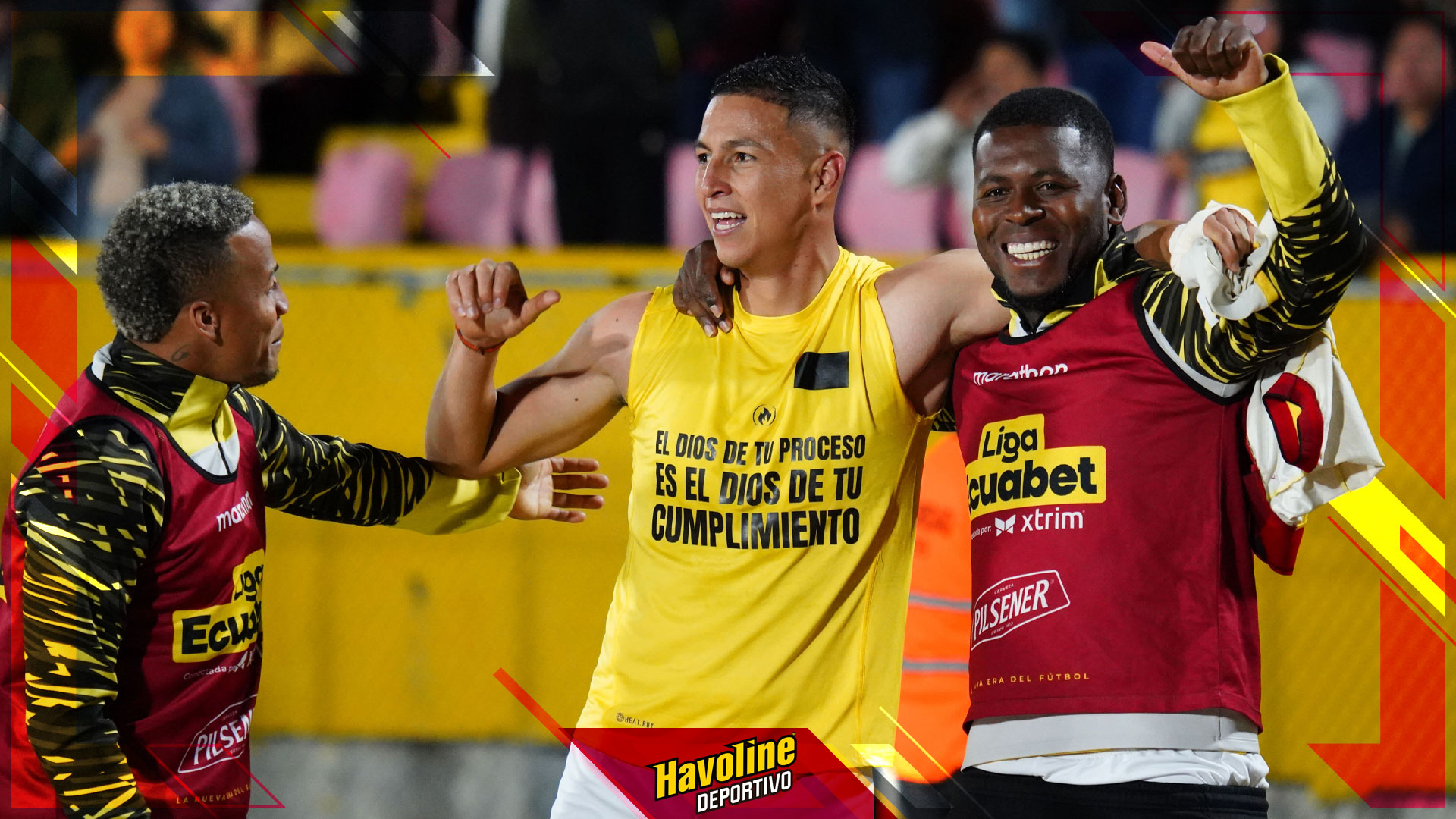Miguel Parrales celebrando el gol que le dio la victoria a Barcelona sobre la hora ante Vinotinto en Quito