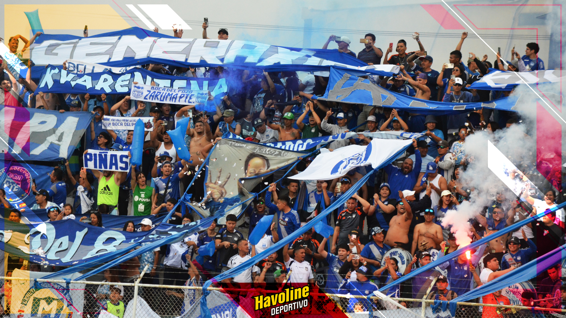 La hinchada de Emelec se hizo presente en Machala