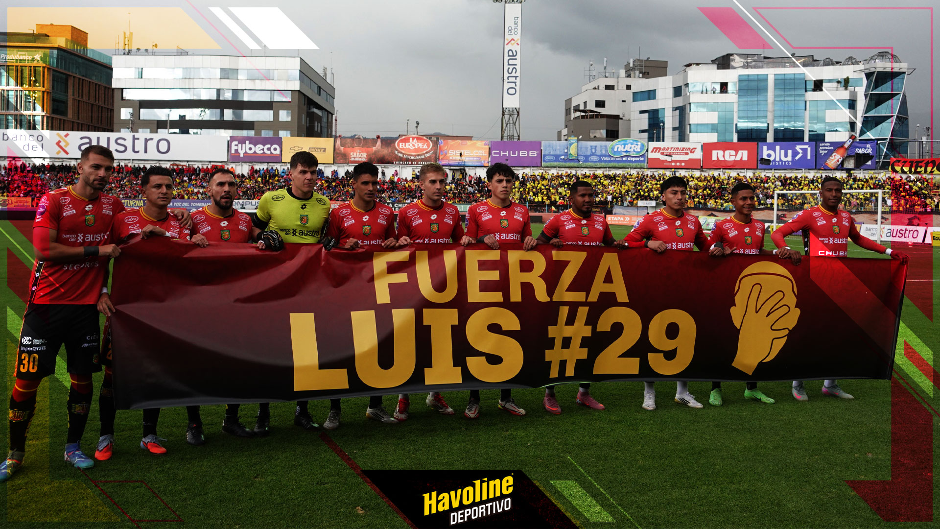 Jugadores del Deportivo Cuenca y su mensaje de apoyo a Luis Arroyo