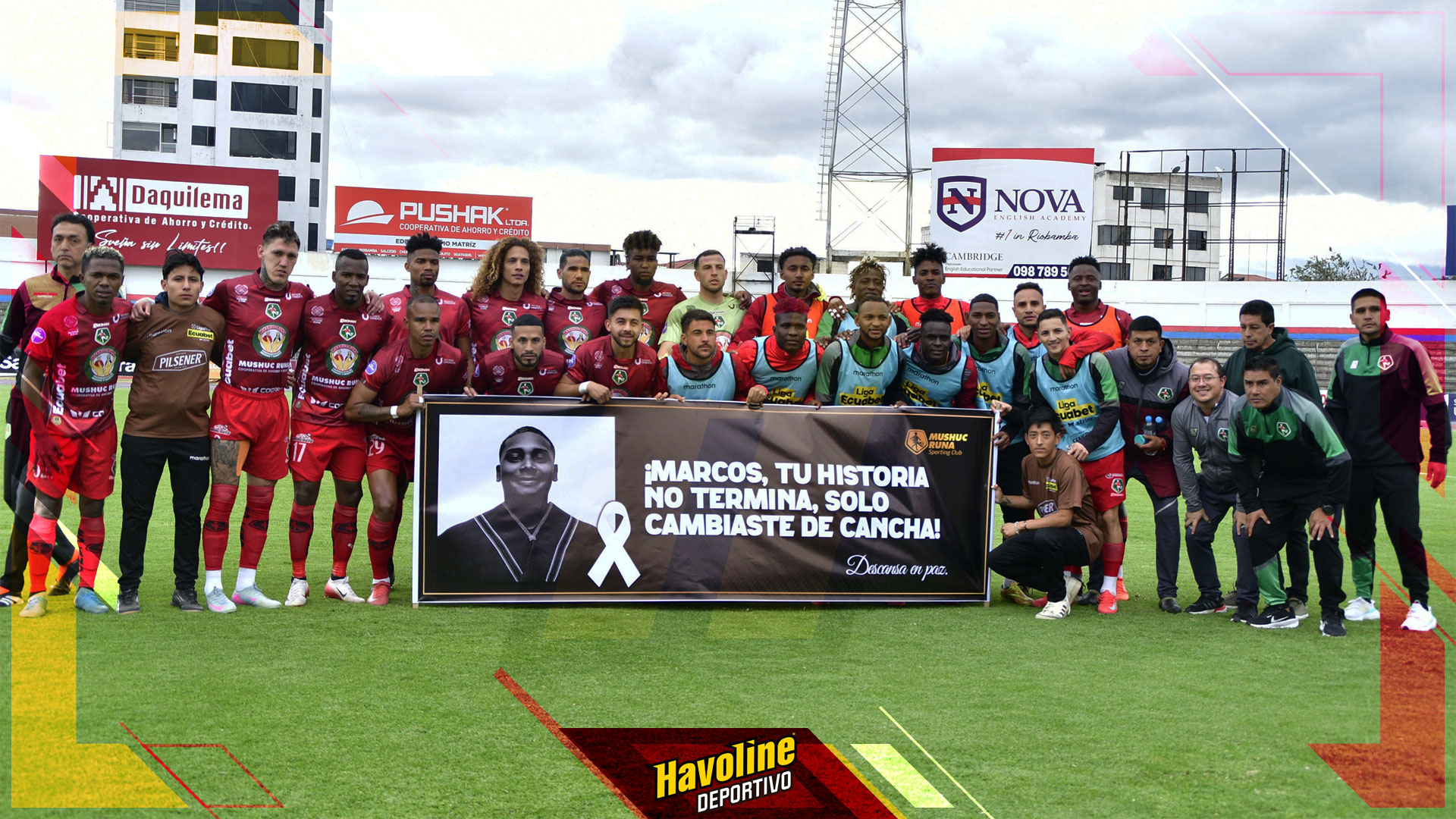 Los jugadores del Mushuc Runa le rindieron homenaje a Marcos Olmedo