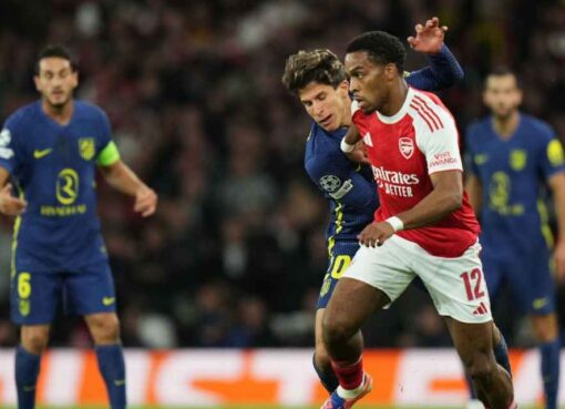 Arsenal sin Hincapié goleó al Atlético de Madrid por Champions League