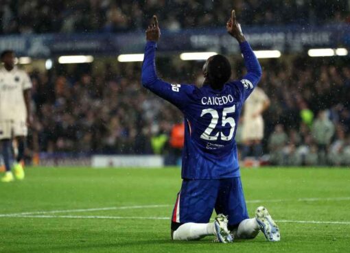 Moisés Caicedo marcó en la goleada del Chelsea ante Ajax por Champions League